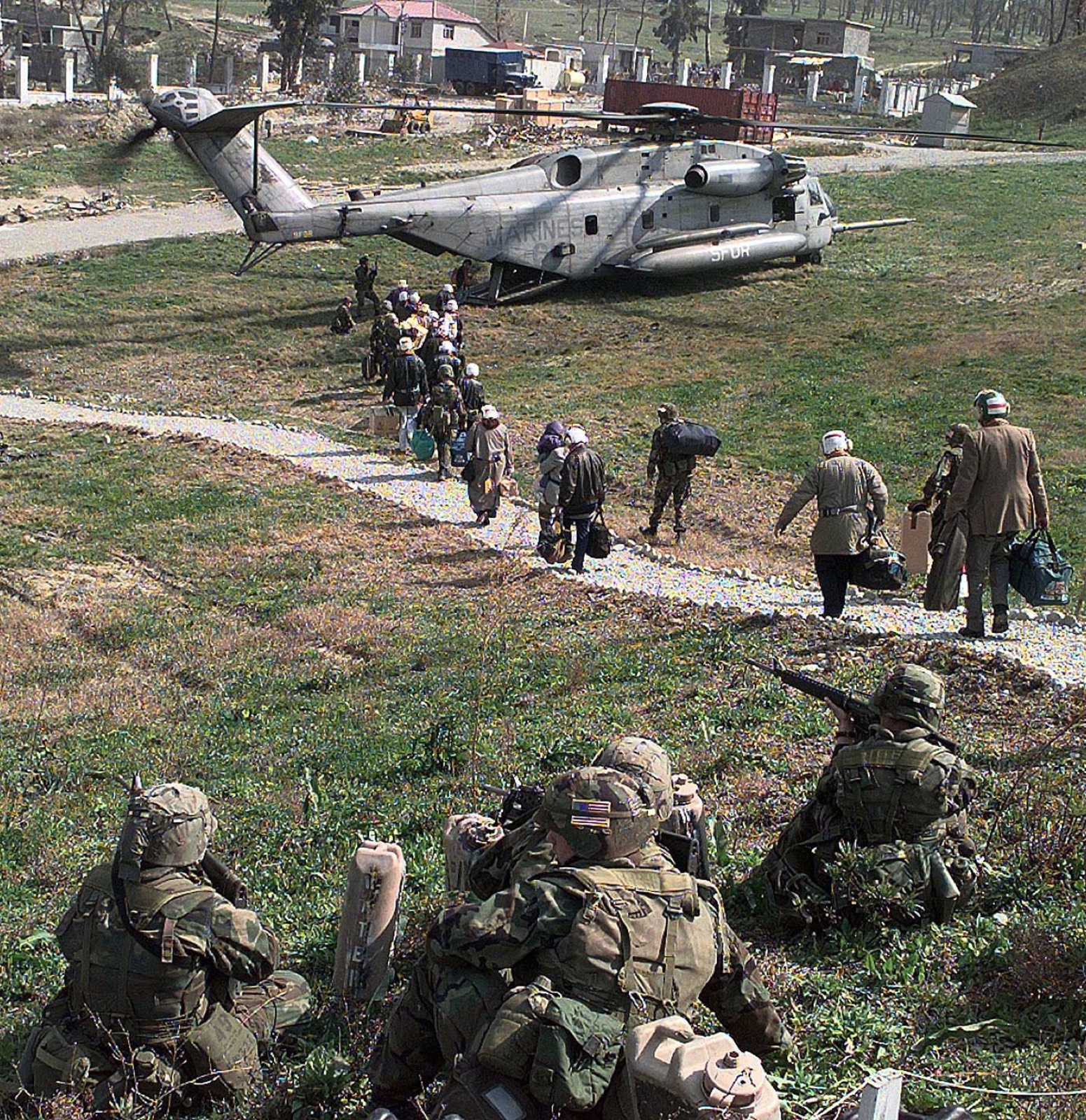 Operation Silver Wake — US Marines evacuate American nationals from Tirana, March 15, 1997.