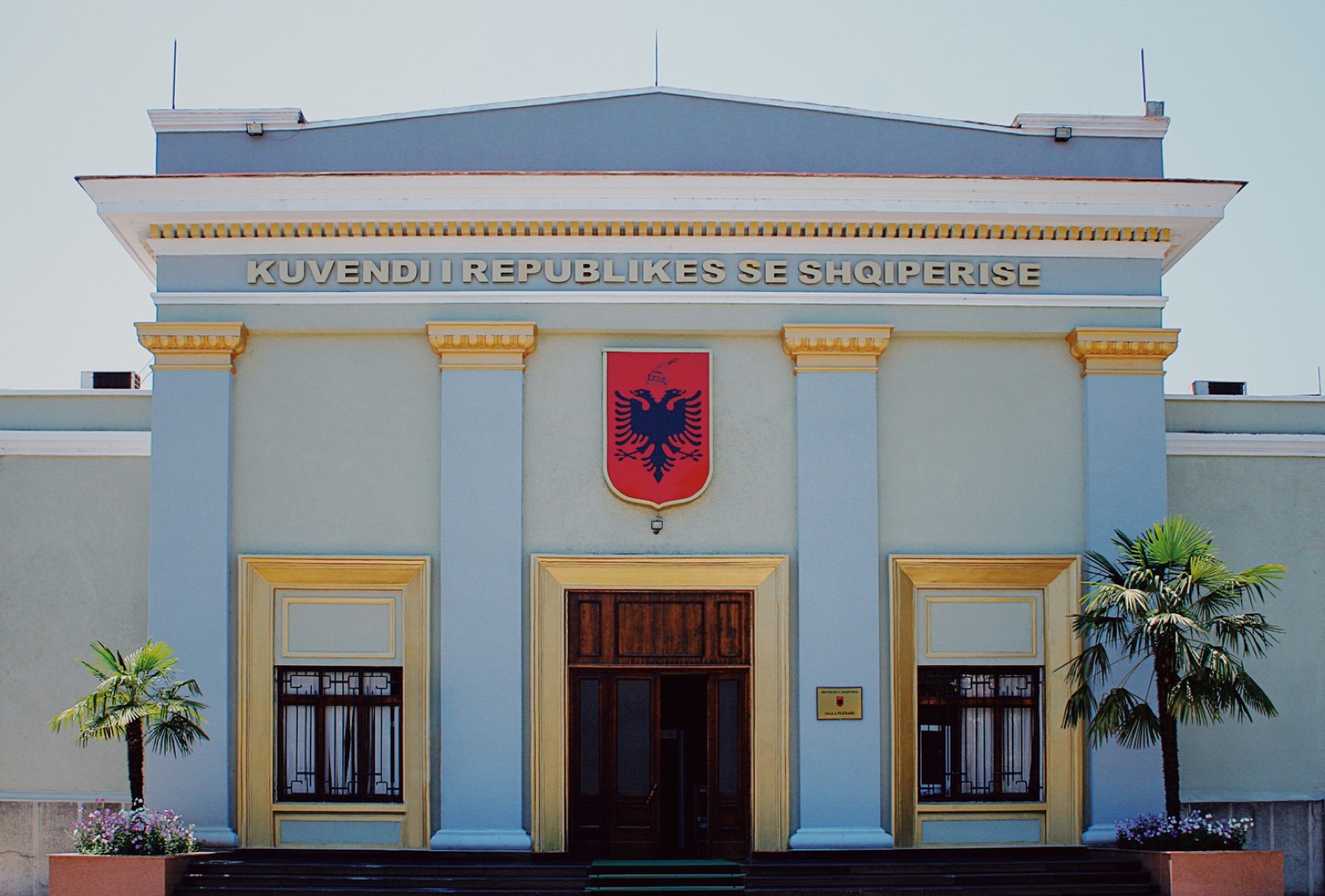 Parliament of Albania (Kuvendi) on Dëshmorët e Kombit Boulevard, Tirana, where Law No. 113/2020 was passed.