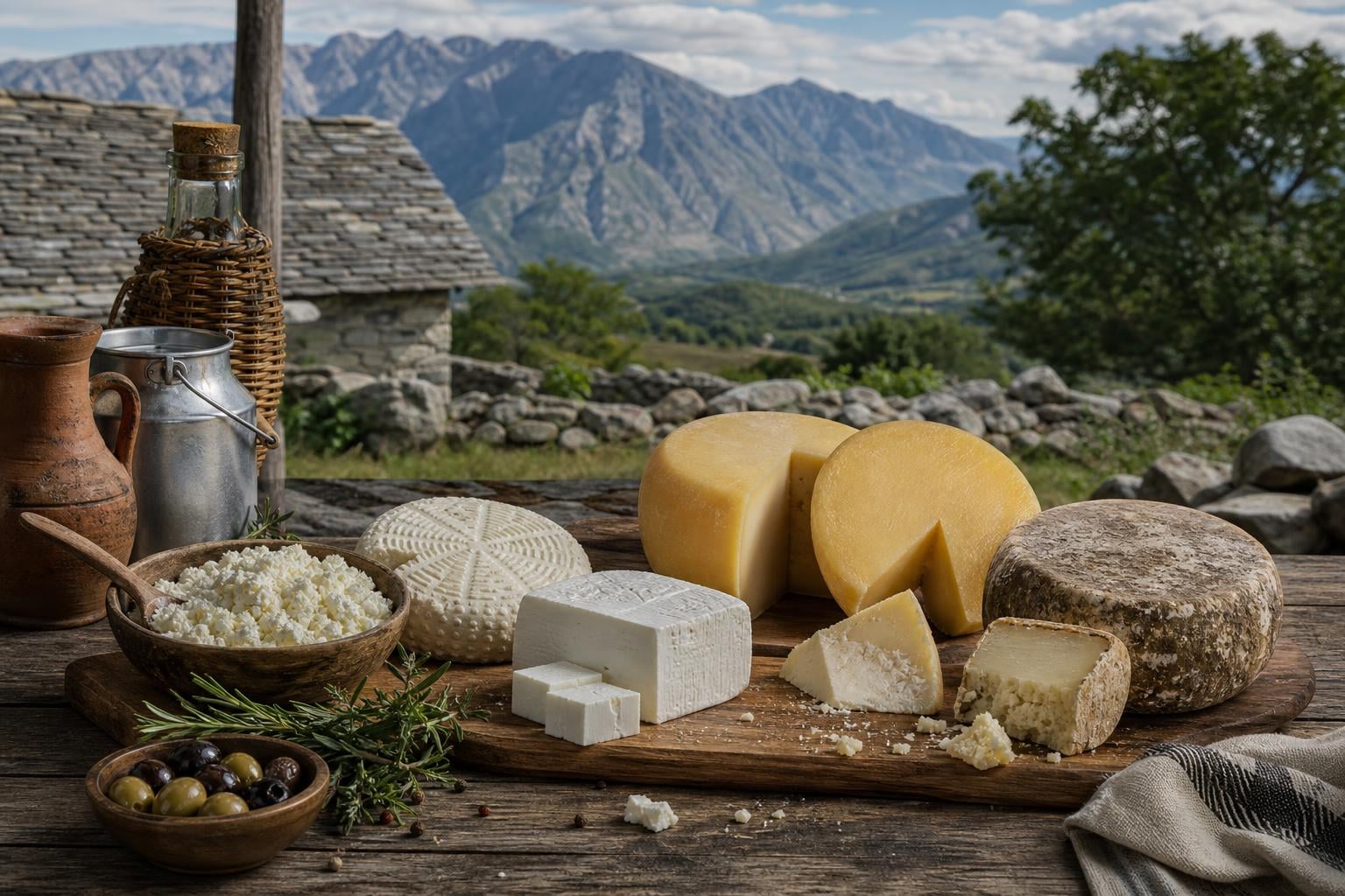 Albanian Cheeses: Gjizë, Kaçkavall, Djathë i Bardhë, Sharri