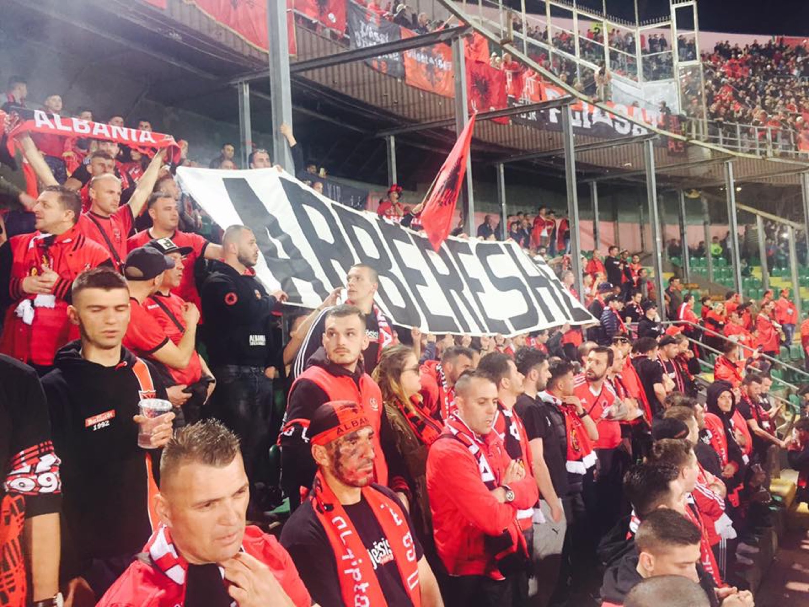 Albanian and Arbëreshë fans in Palermo for the Italy v Albania World Cup qualifier, March 2017.