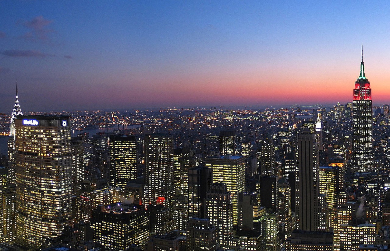 Manhattan from the Top of the Rock — the New York metro is the single largest Albanian-American population center in the country.