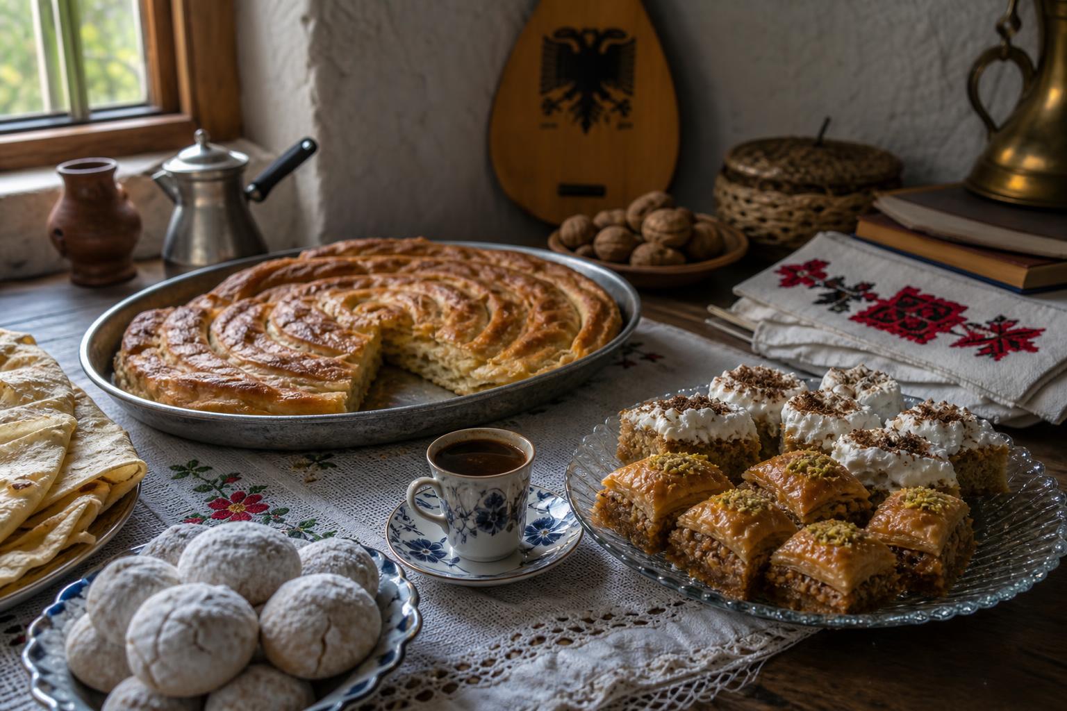 Albanian Pastries: Byrek, Bakllava, Flija, Trilece, Gurabija