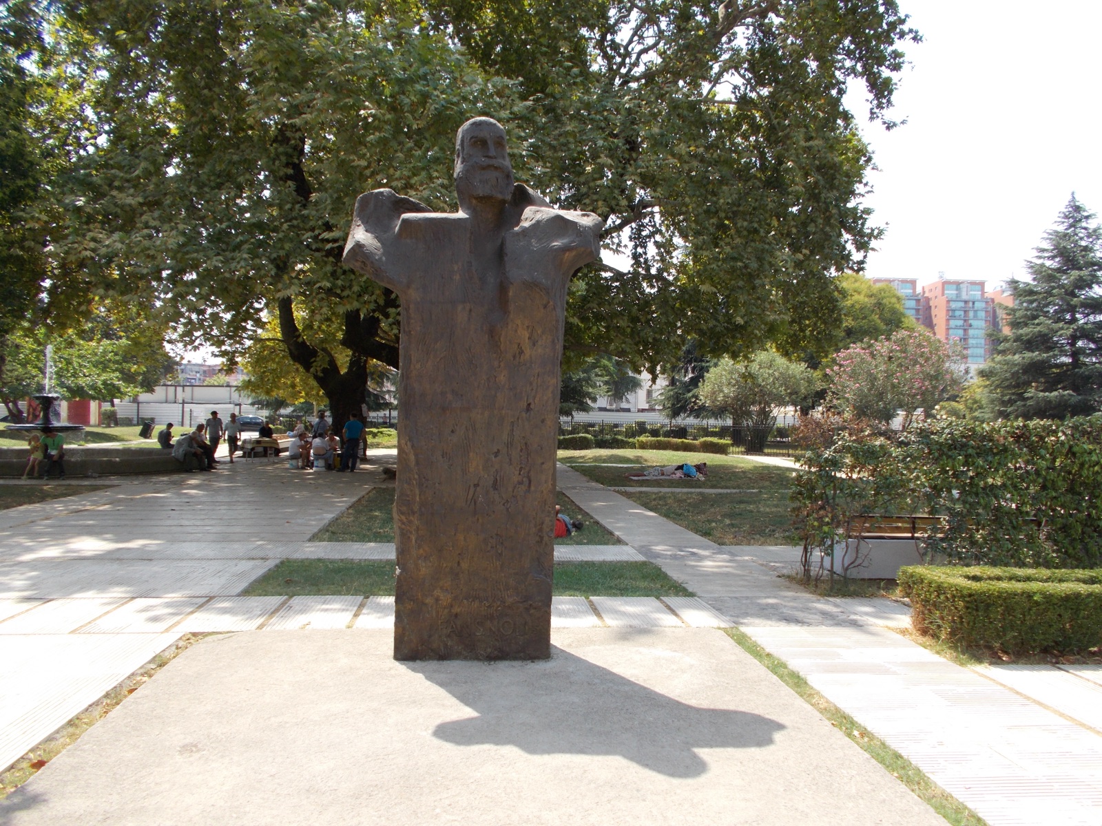 Bust of Fan Noli in Tirana.