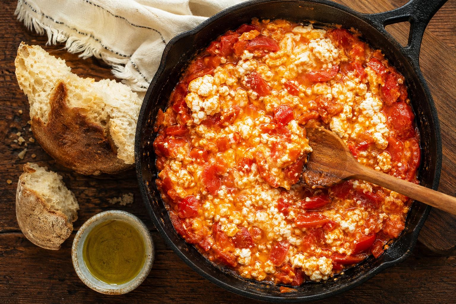 Fërgesa e Tiranës: gulash specash, domatesh, e djathi