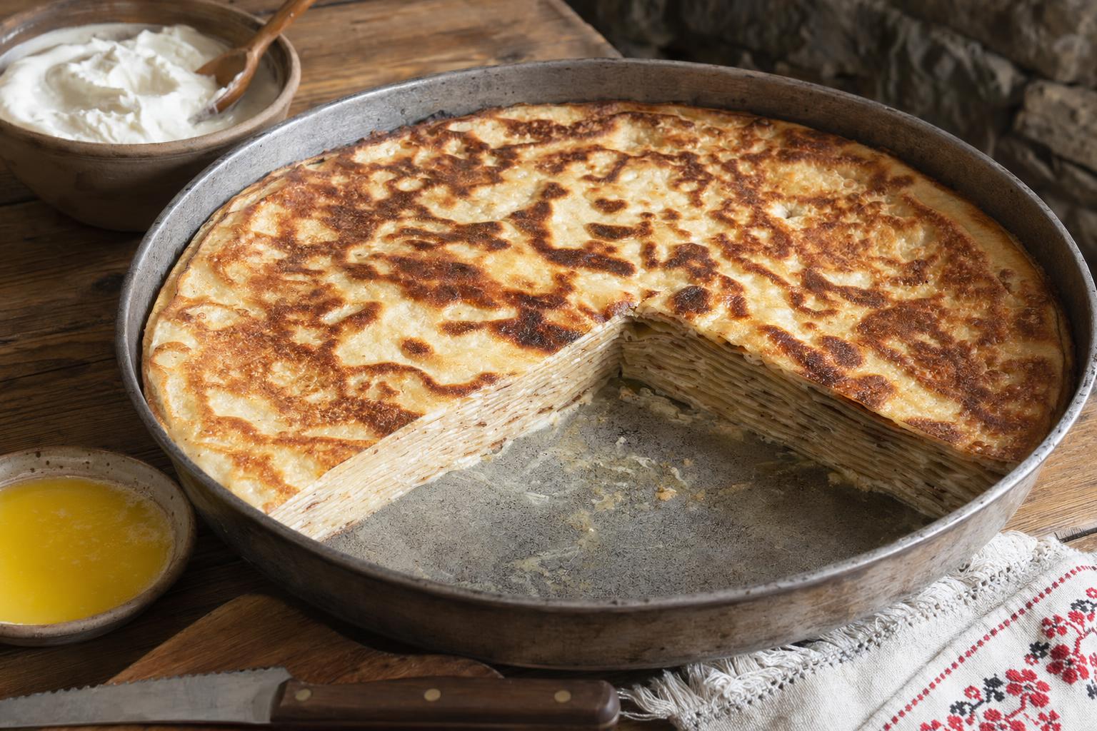 Flija: Albania's Layered Cream Pancake (Traditional Recipe)