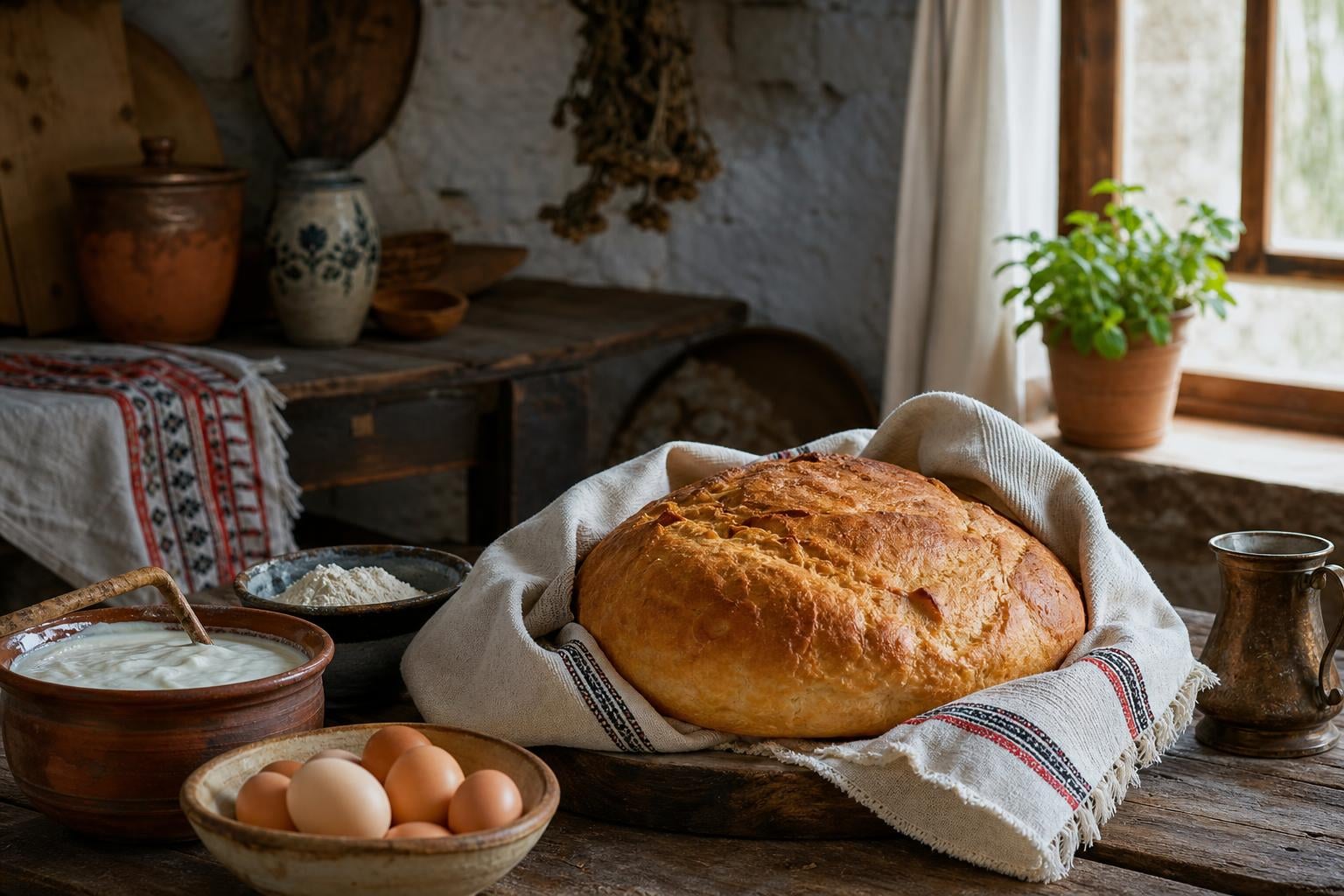 Kulaç Me Kos: Albanian Yogurt Bread (Traditional Recipe)