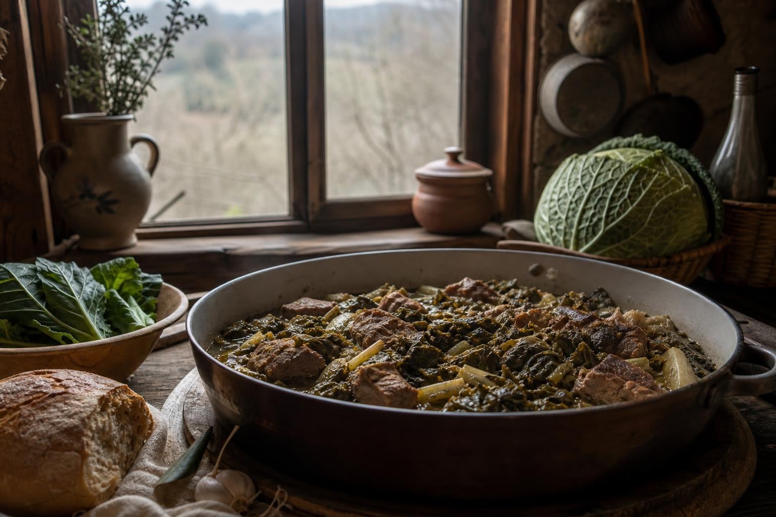Lakra me Mish: Albanian Braised Greens and Meat (Recipe)