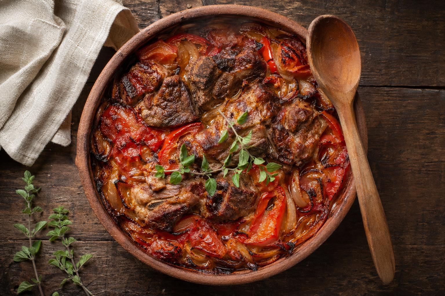 Tavë Dheu: Albanian Clay-Pan Lamb Stew (Traditional Recipe)