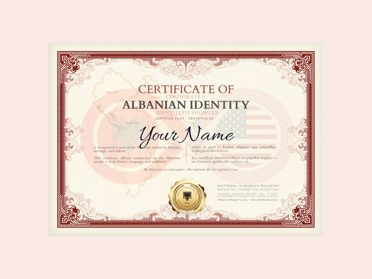 Digital download edition — Certificate of Albanian Identity preview